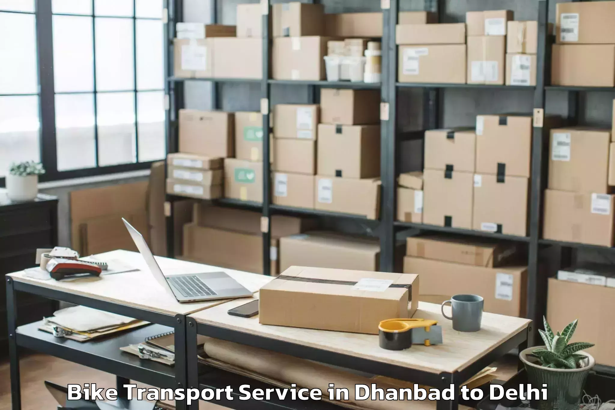 Book Dhanbad to Ansal Crown Plaza Mall Bike Transport